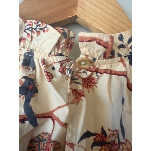 Ulla Johnson Floral Ruffle Tiered Babydoll Mini Dress Cream Blue Ochre - Picture 15 of 16